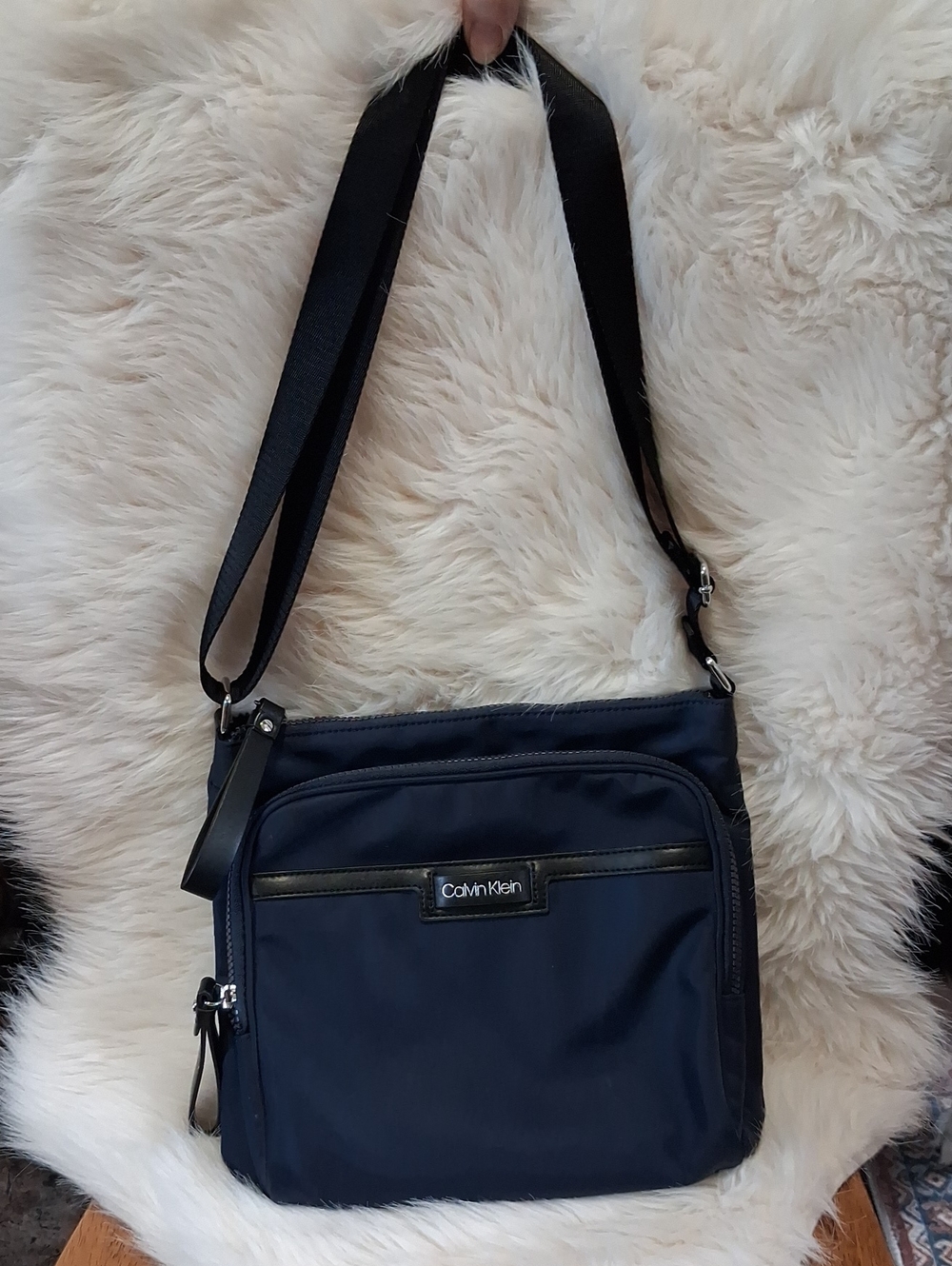 Calvin Klein Navy Crossbody Bag with Black Strap